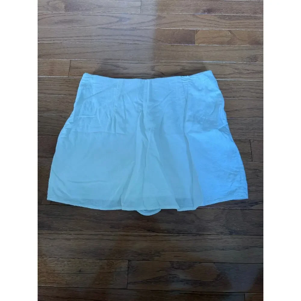 Show Me Your MuMu | White All Night Skort Linen Blend Preppy Summer Basic Sz S